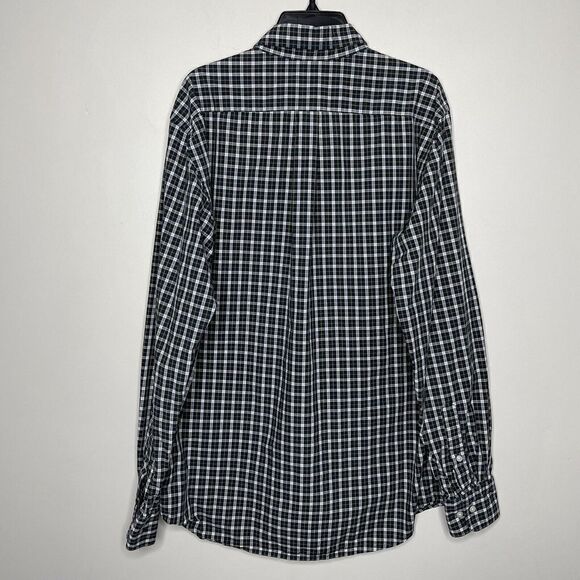 UNIQLO Shirt Mens Medium M Green Tartan Plaid Button Down Cotton Long Sleeve - Picture 3 of 8